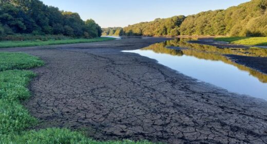 Retenue d'eau asséchée